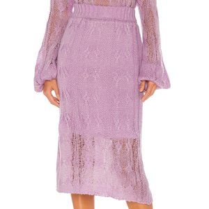 NWT KENDALL + KYLIE Revolve Lavender Crochet Boho Midi Skirt